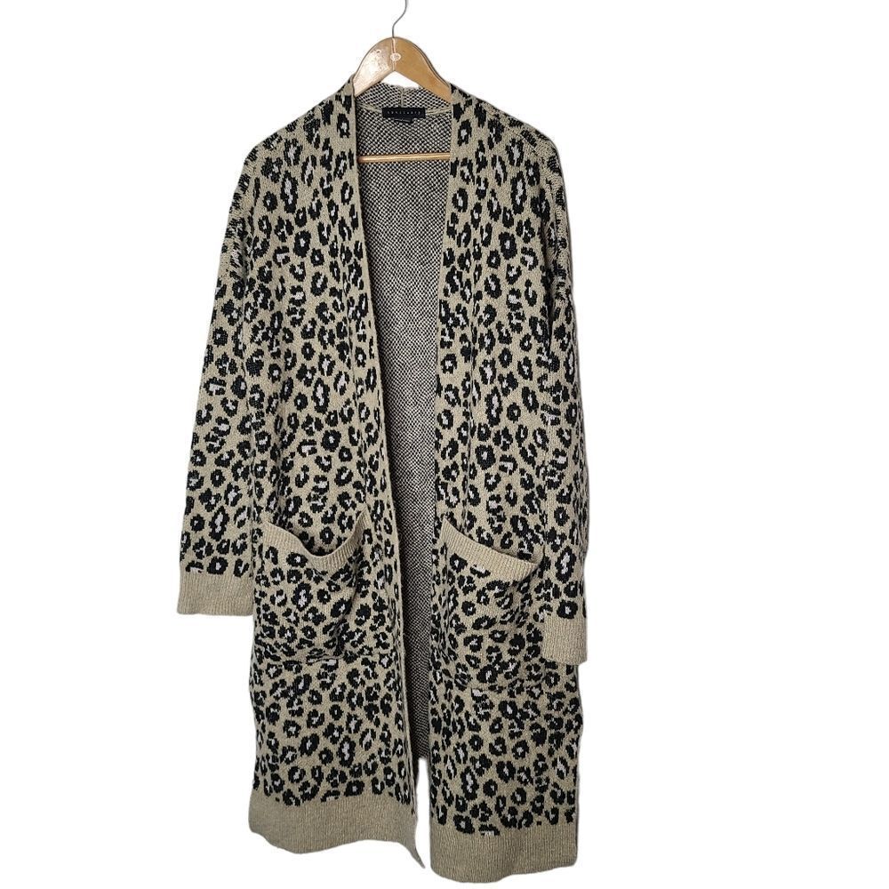 Sanctuary Leopard Print‎ Long Length Cardigan sz  L
